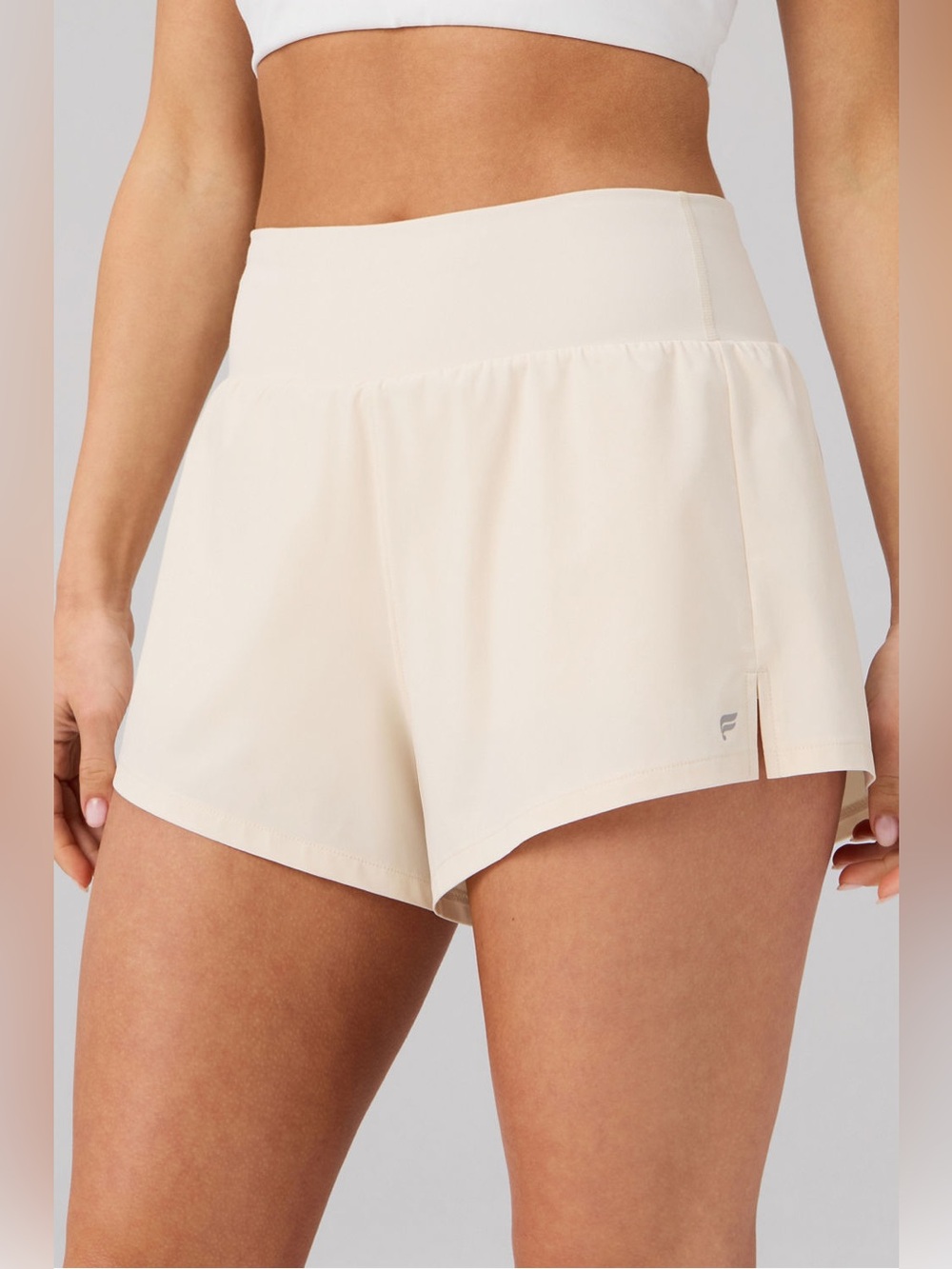 Fabletics Sunchaser Athletic Short 3” almond milk beige size small NWT